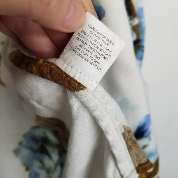 House of Harlow 1960 floral open front‎ cardigan white big blue flowers Large - Picture 13 of 13